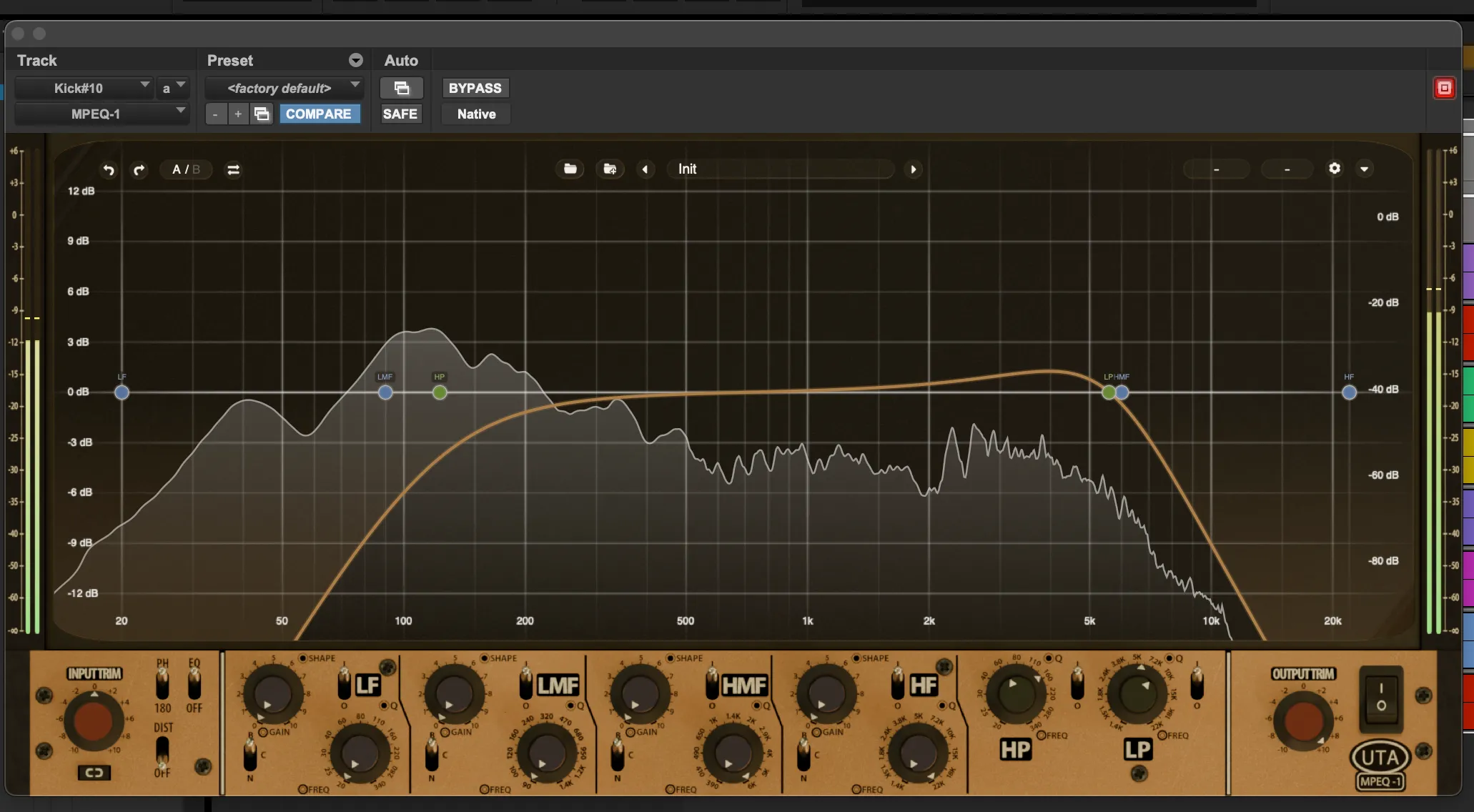 MPEQ-1 plug-in band controls and shape blending